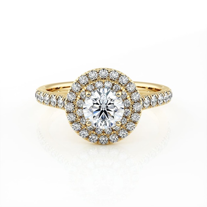 purchase Ring Classics Diamond Yellow Gold Double Halo Setting