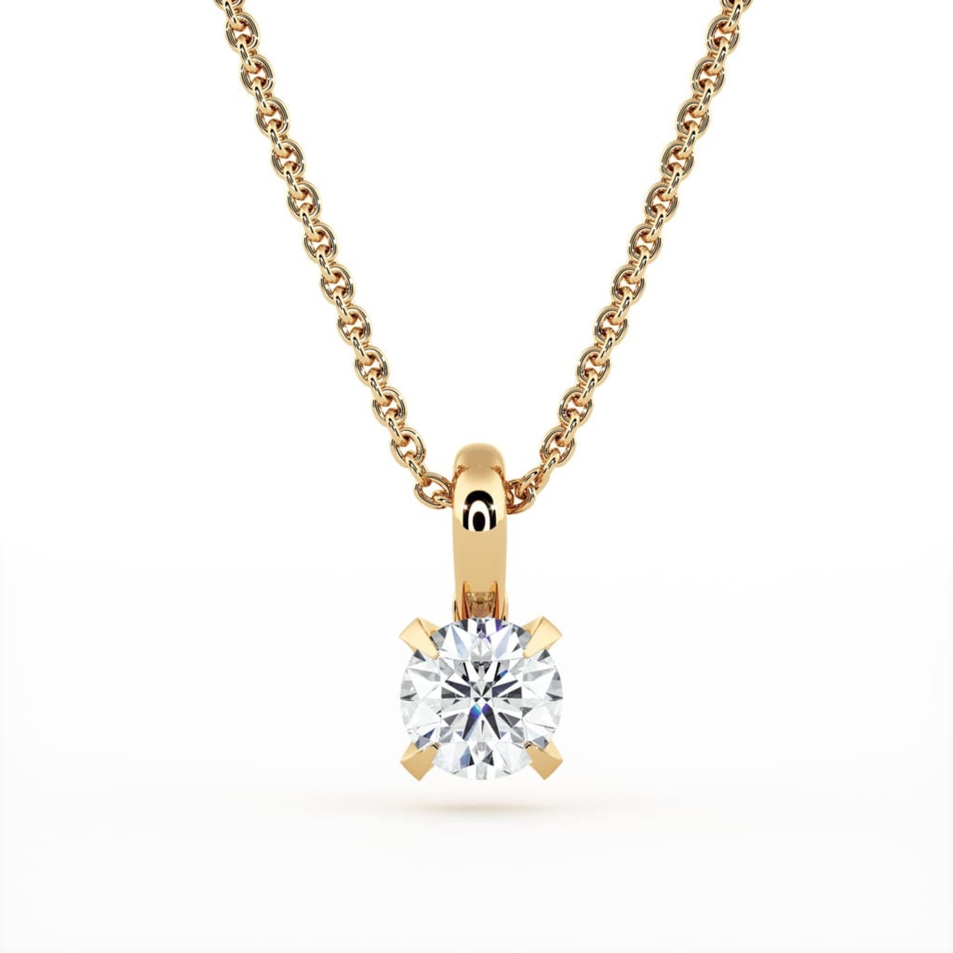 Pendant & Necklace Classics Diamond Yellow Gold SOLITAIRE  N°1 with swivelling bail
